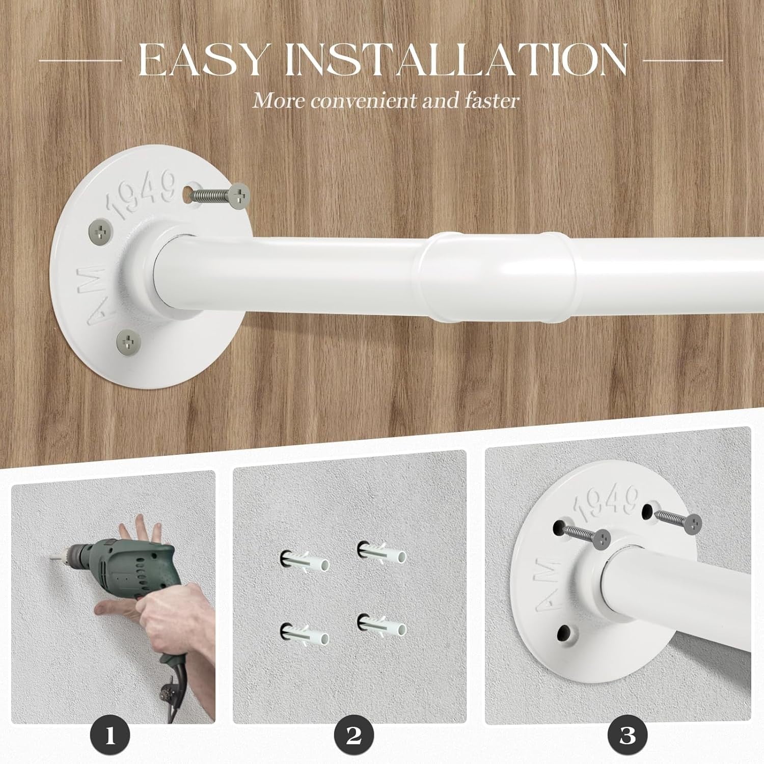92cm Industrial Pipe Clothes Rail White Heavy Duty 2 Pack