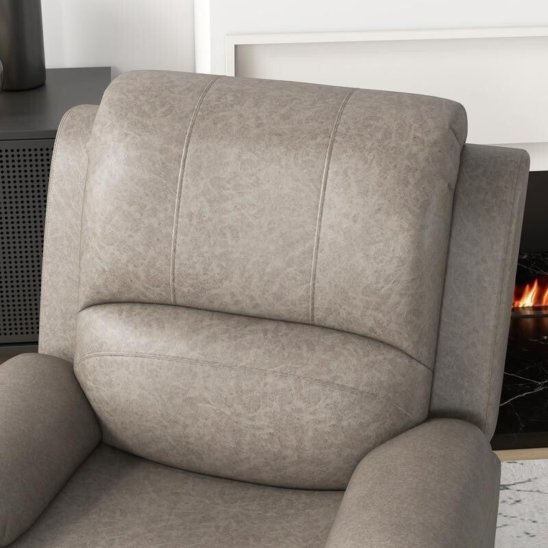 Microfibre Recliner Armchair w/ Cup Holders – Manual Chair w/ Leg Rest Brown