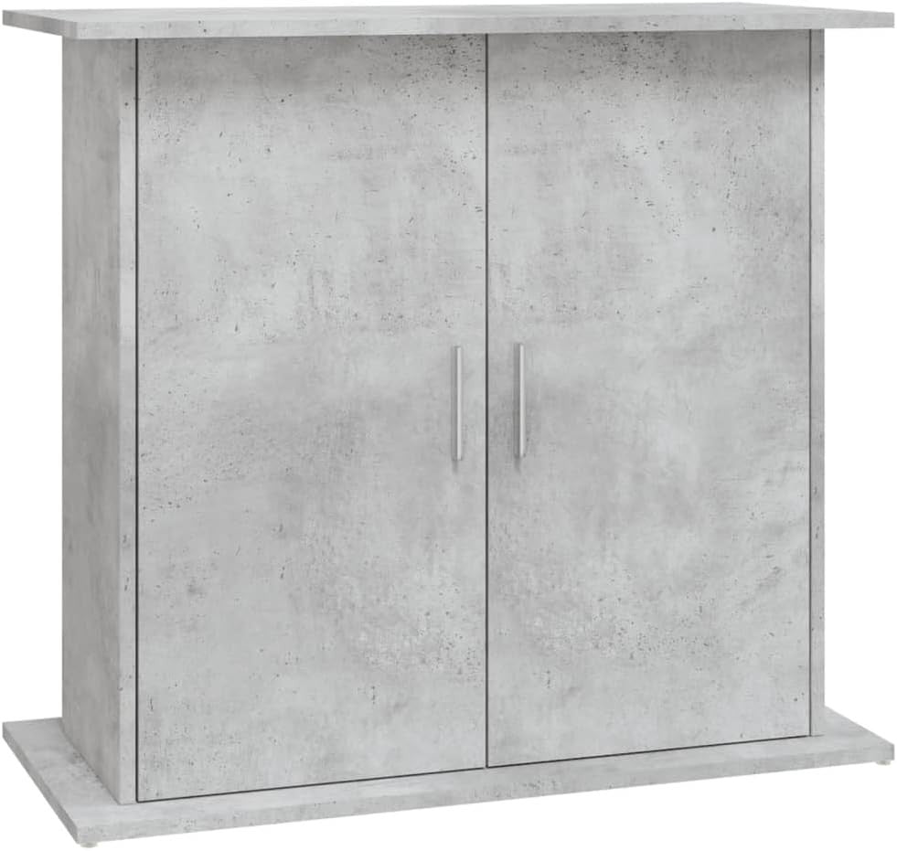Concrete Grey Engineered Wood Aquarium Stand Secure Storage 81x36x73cm