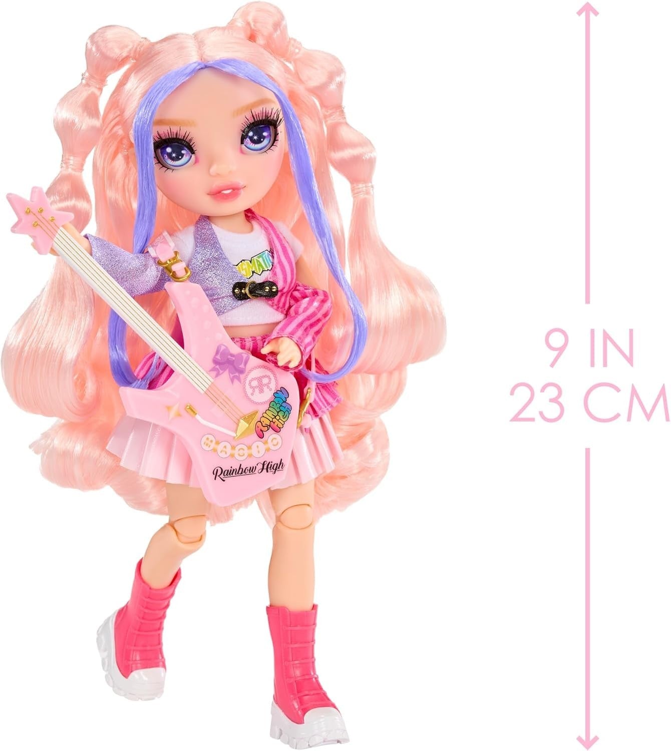 23cm Fashion Doll Rock Band Bass Guitar Stickers Posable Toy