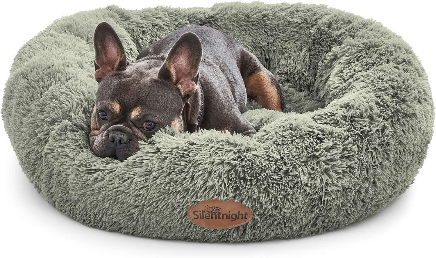 85cm Calming Donut Dog Bed Plush Washable Anti Anxiety Pet