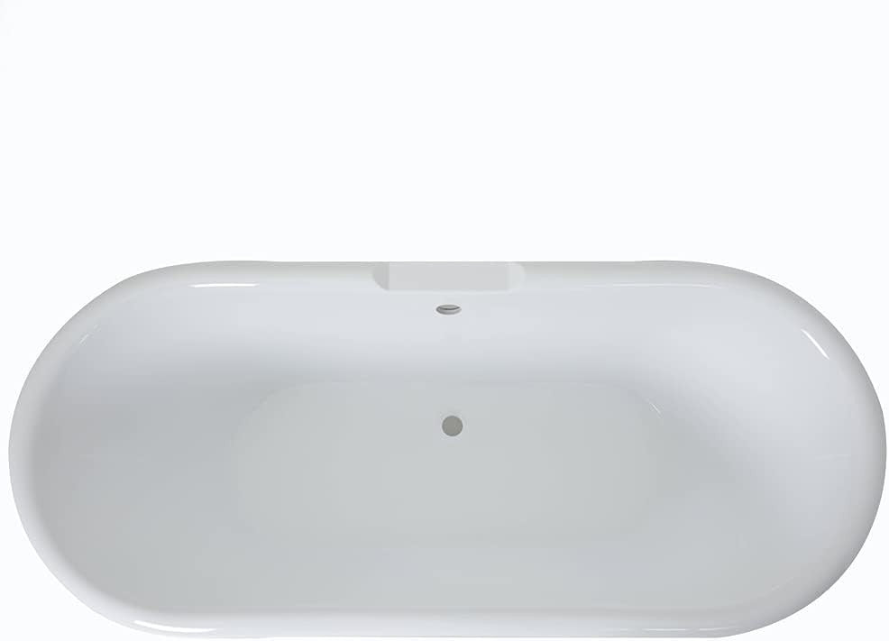 1795x785mm Freestanding Double Ended Slipper Bath Stone Grey Acrylic w/ Chrome