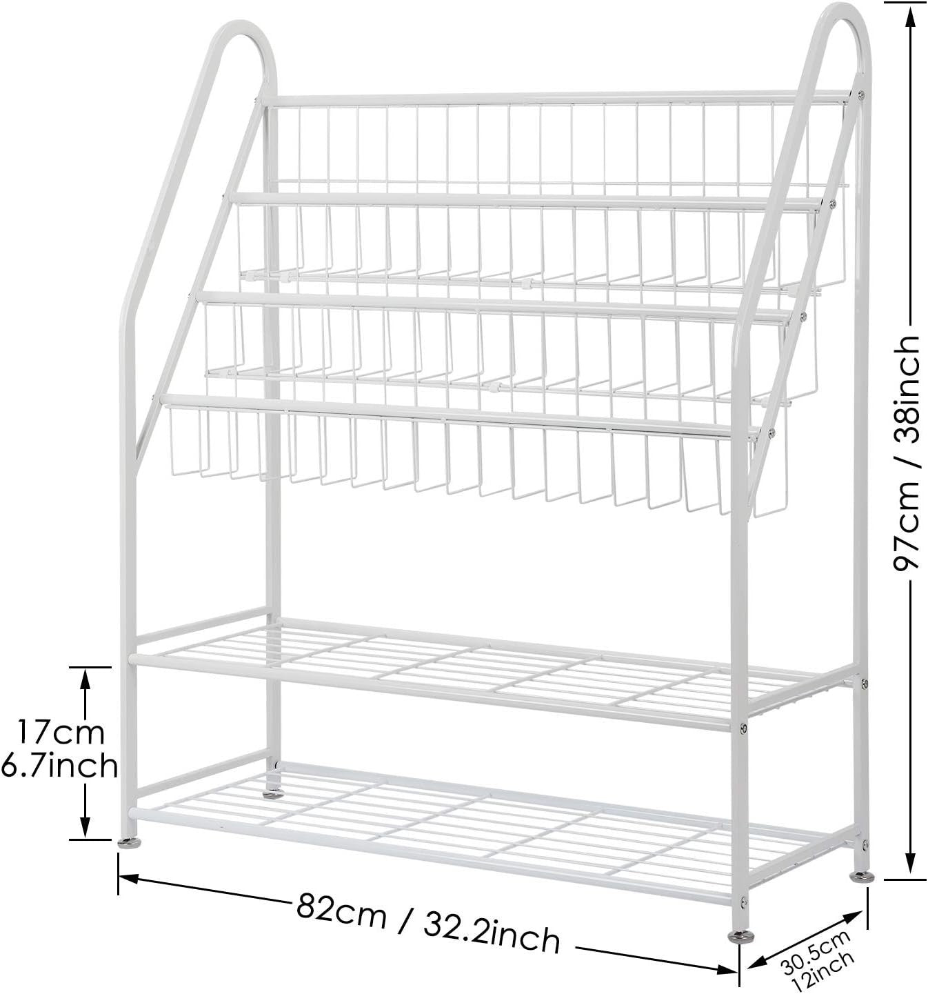 Kids 5-Tier Metal Bookshelf with Sling & Mesh Shelves – Durable, Space-Saving