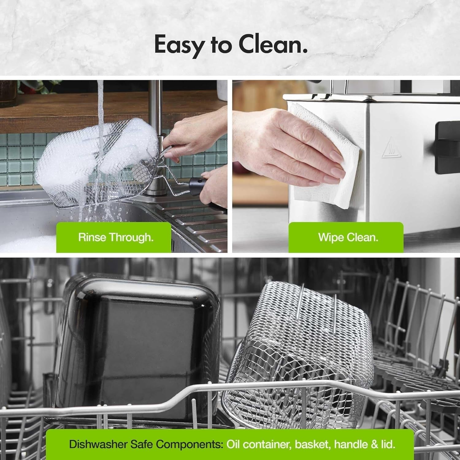3L Deep Fat Fryer 2000W Stainless Steel | Adjustable Thermostat Easy Clean