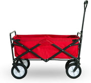 Red Heavy Duty 150kg Folding Camping Wagon Garden Festival Trolley Collapsible