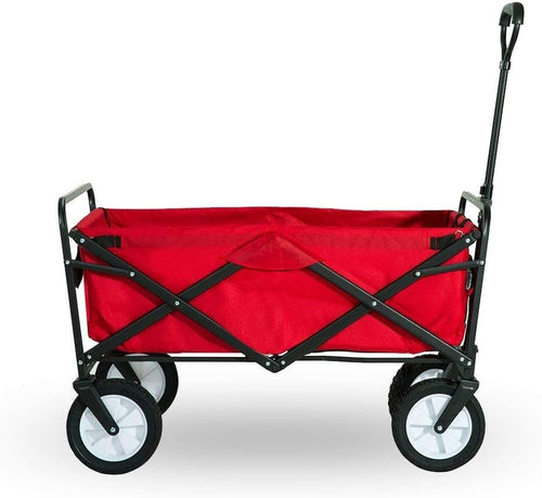 Red Heavy Duty 150kg Folding Camping Wagon Garden Festival Trolley Collapsible
