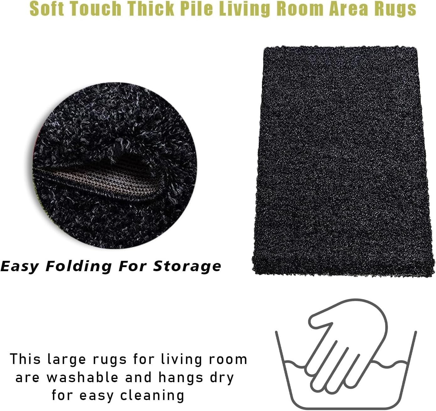 Extra Large Shaggy Area Rug 160x230cm Thick Soft High Pile Carpet