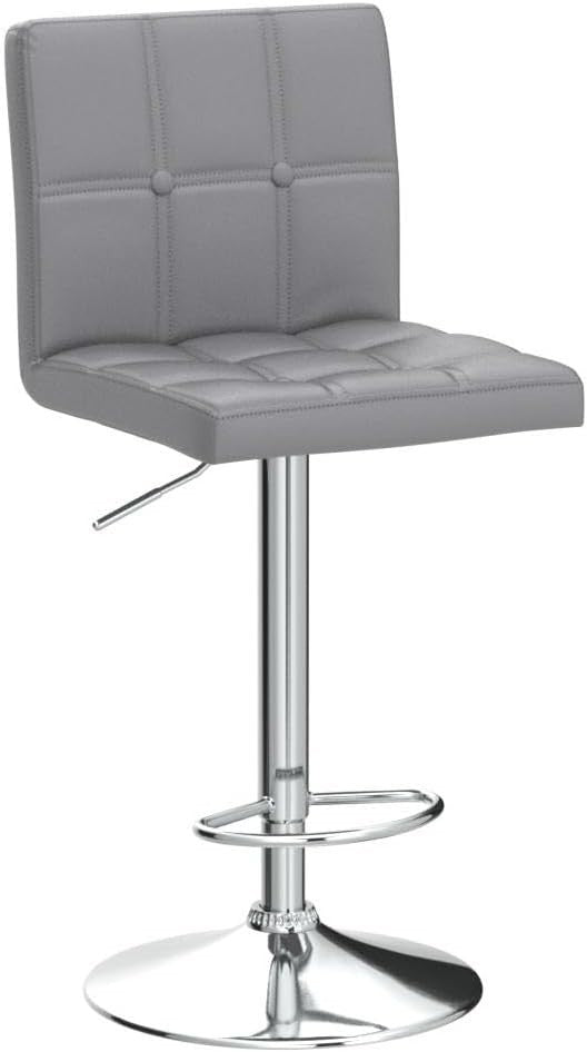 Adjustable PU Leather Bar Stools Set of 2 | Swivel Modern Counter Chairs