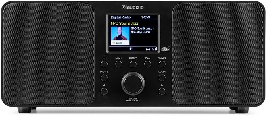 DAB Digital Radio Bluetooth 50W Stereo USB Dual Alarm Remote Wood