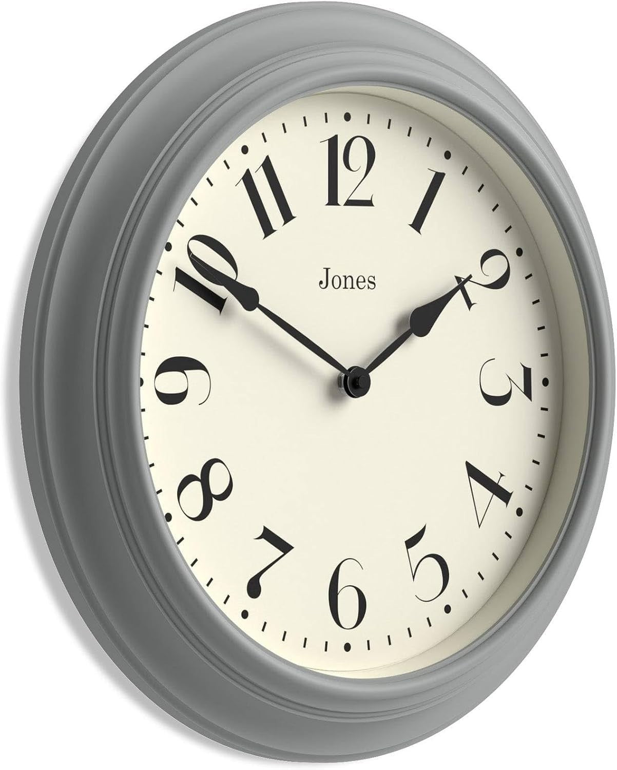 40cm Grey Silent Wall Clock Classic Round Design for Kitchen or Living Room