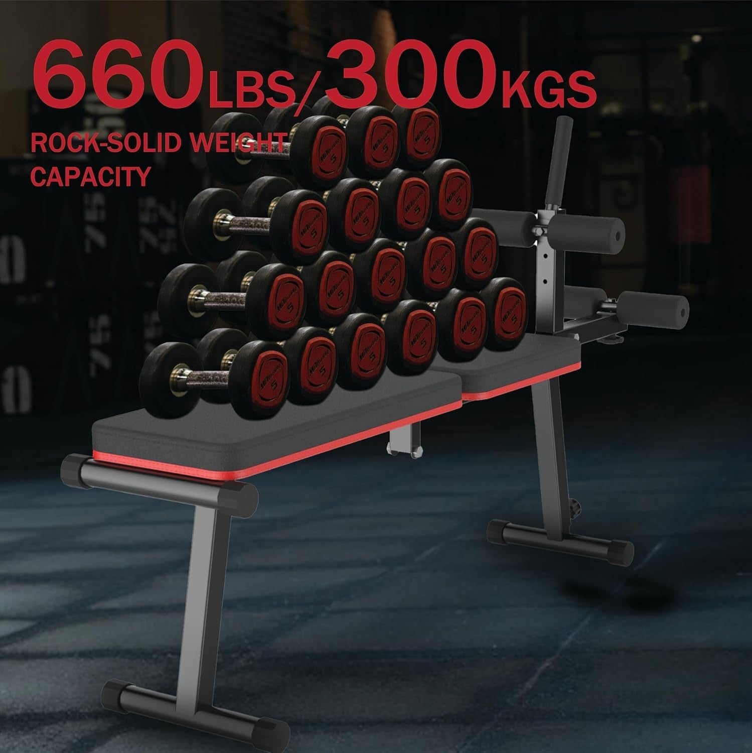 Foldable Decline Flat Weight Bench 300kg Compact Home Gym Training