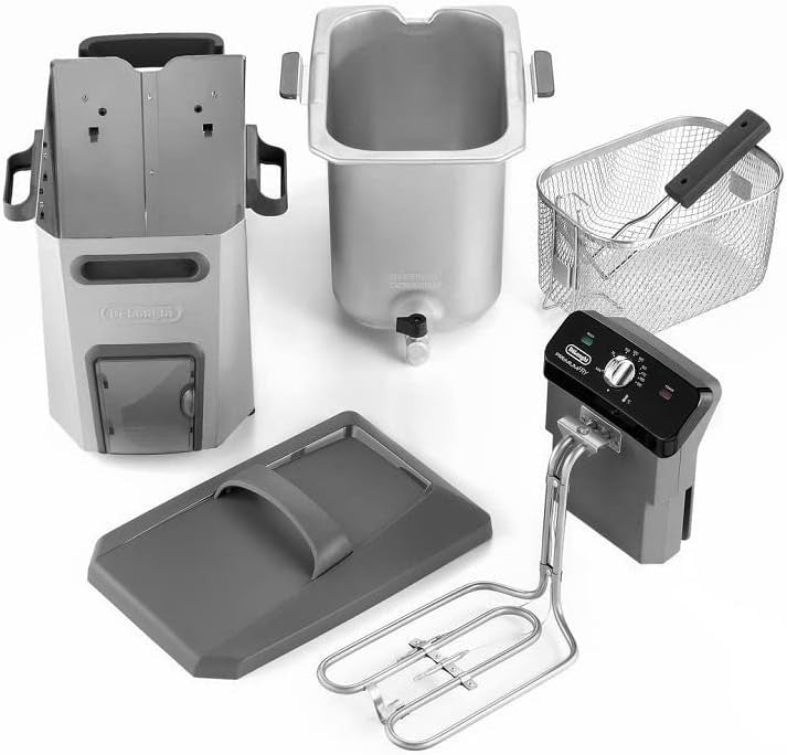 Large Capacity Deep Fryer 3.5L 3200W Cool Zone Easy Clean Silver/Black