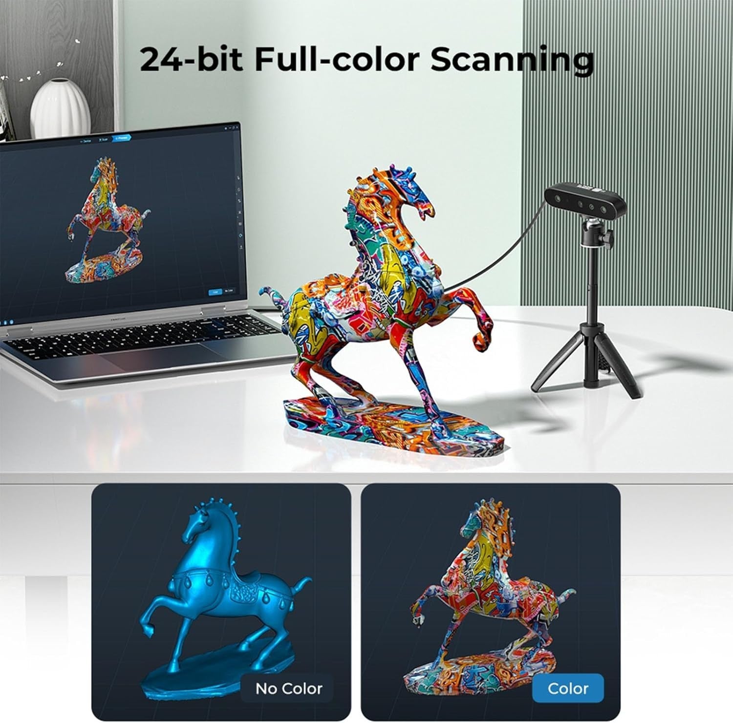 3D Scanner 0.1mm Accuracy Anti Shake Fast Scan Full Color