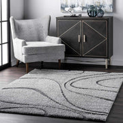 Grey Shaggy Area Rug 160x230cm Thick Pile Anti Slip Modern Living Room Carpet