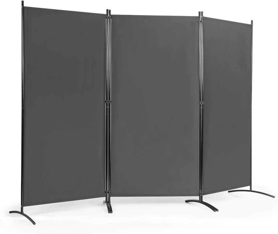 3 Panel Grey Folding Room Divider Privacy Screen Partition for Home Office
