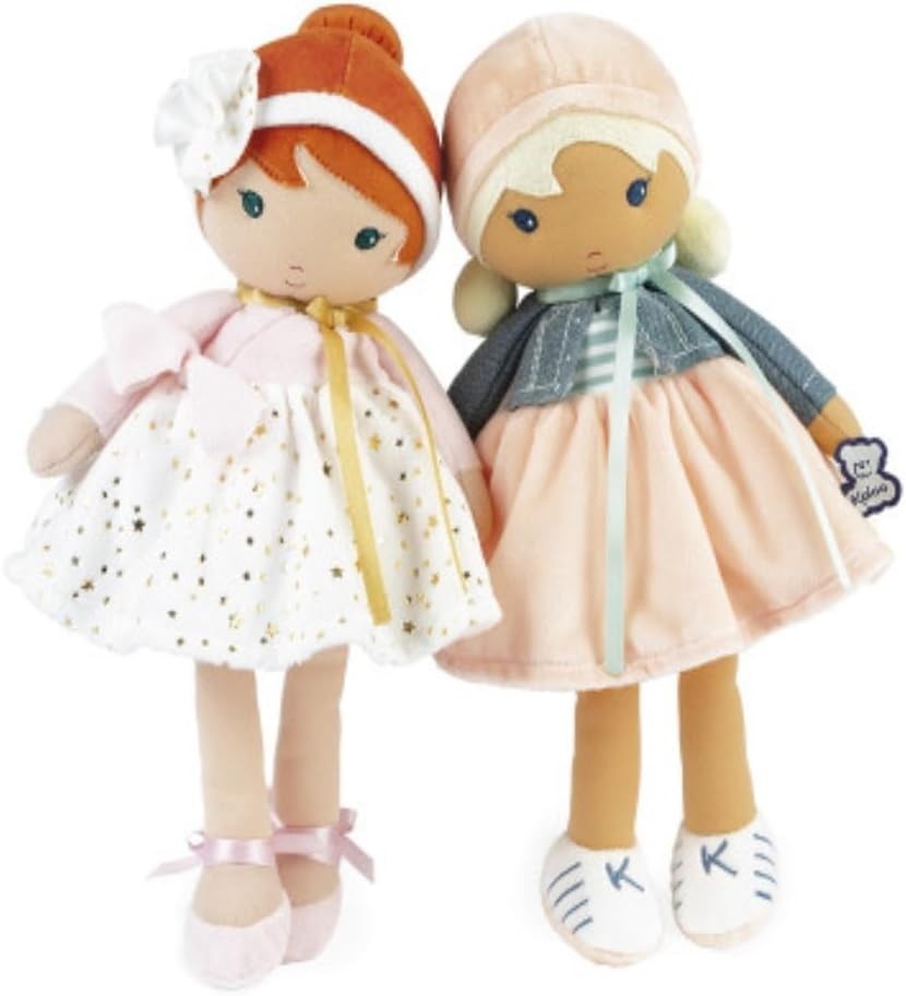 25cm Soft Fabric Baby Doll Modern Style Cuddly First Doll Name Ribbon Gift
