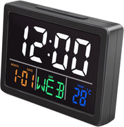 Large LED Digital Alarm Clock 5.5" Display Temperature Calendar Snooze