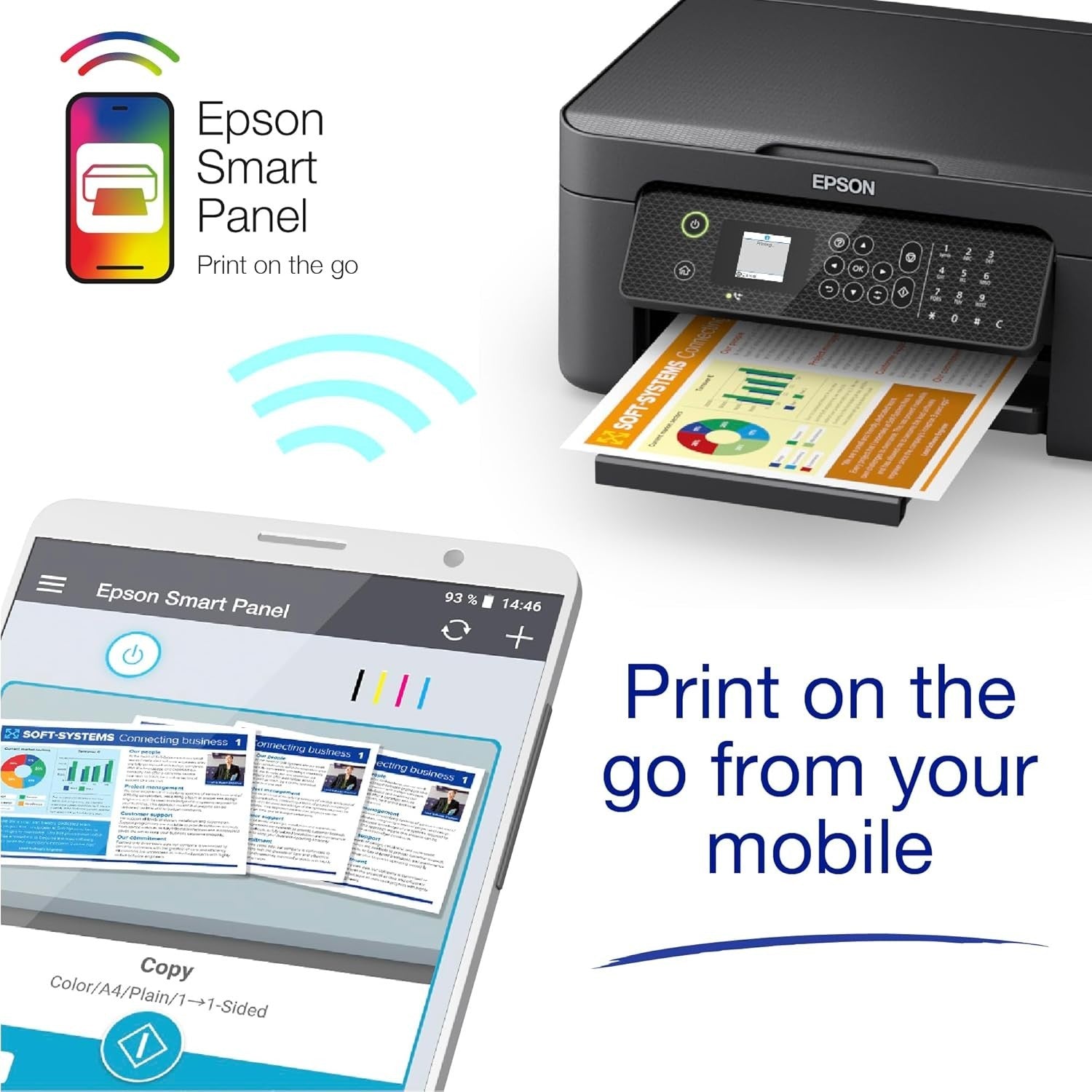 Compact Black A4 Wireless Multifunction Printer with Auto-Duplex, Wi-Fi