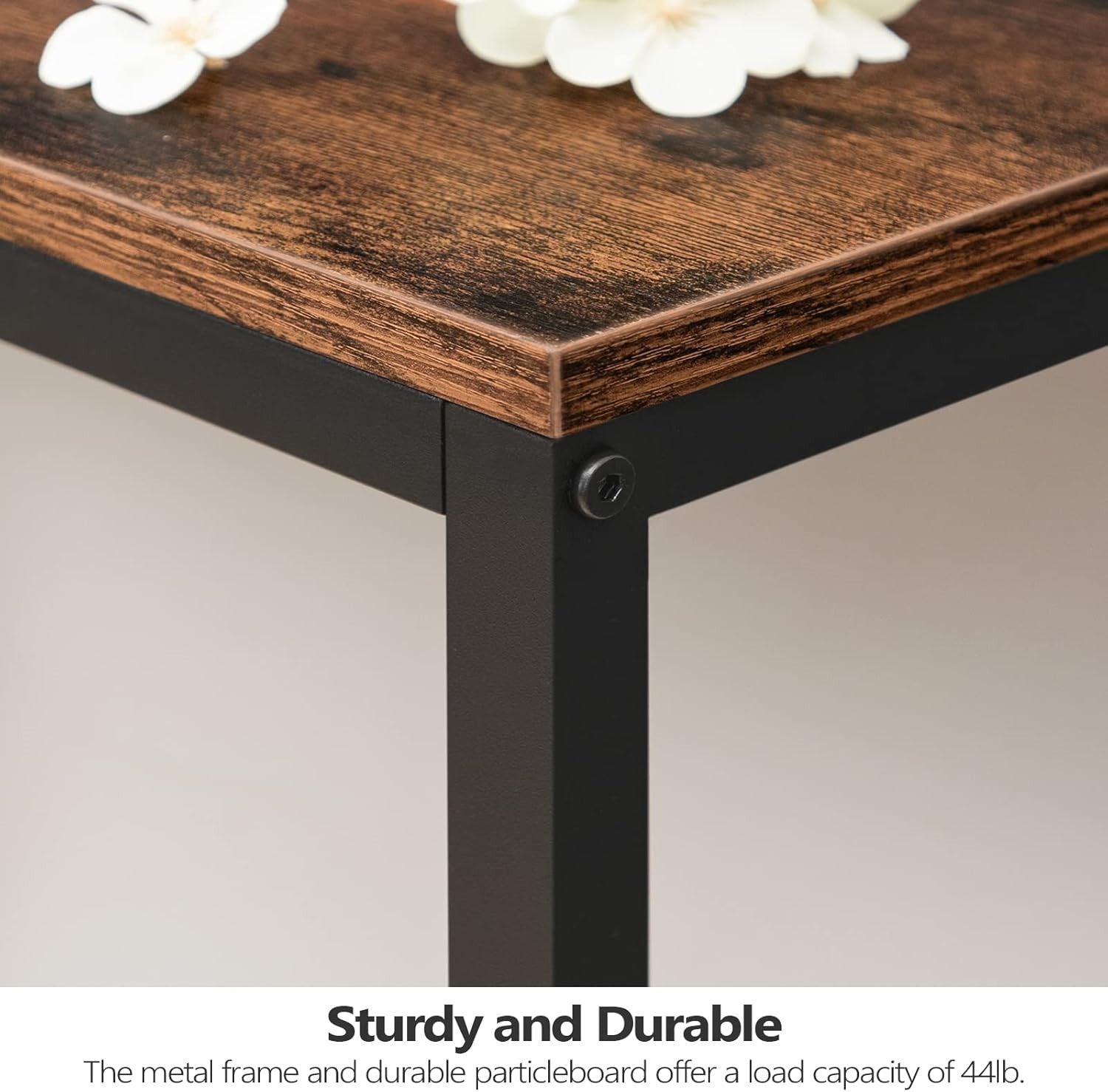 Narrow Console Table Rustic Wood Metal Frame – 180cm Hallway Sofa Side