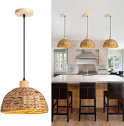 Boho Pendant Lamp Shade 30cm Water Hyacinth Woven Ceiling E27