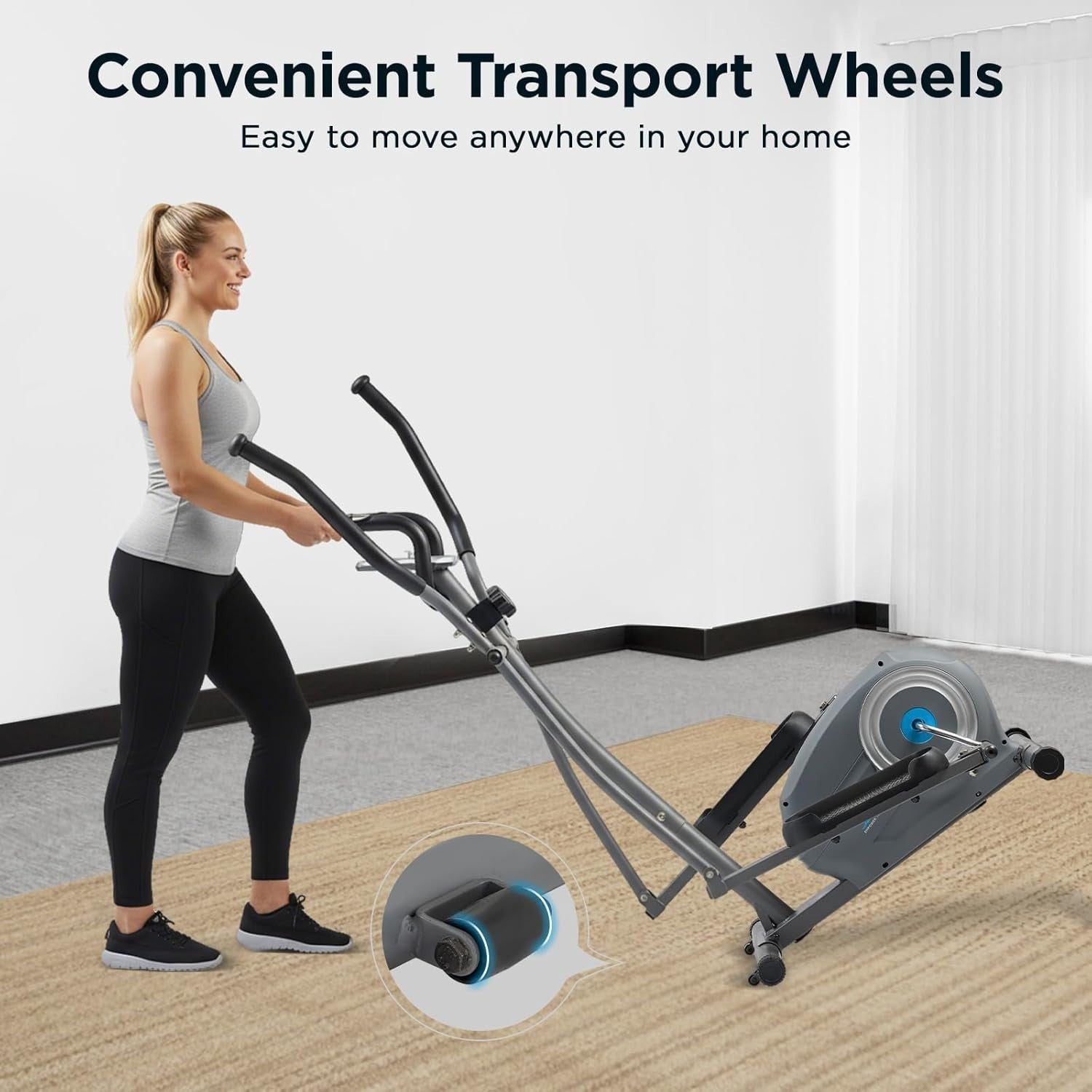 Compact Upright Elliptical Cross Trainer, 8-Level Magnetic Resistance, Full Body