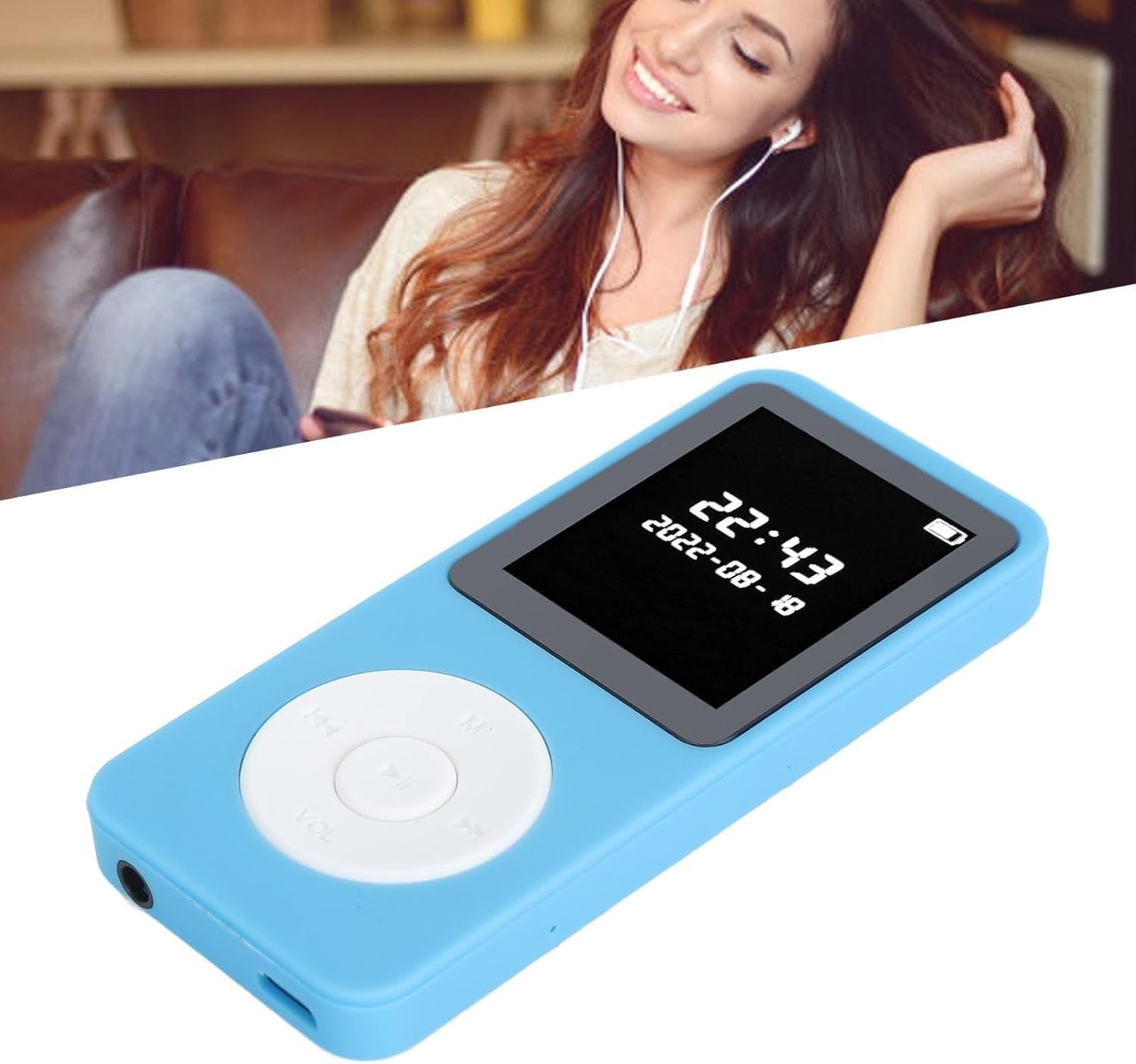 Bluetooth 5.0 8GB 1.77″ LCD MP3 Player for Kids w/ FM Radio & Recorder