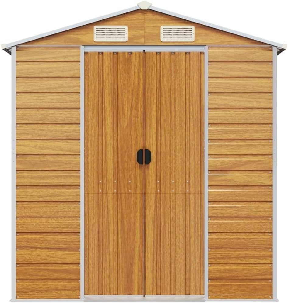6.5x4.3FT Metal Garden Shed Outdoor Storage with Sloped Roof & 4 Air Vents