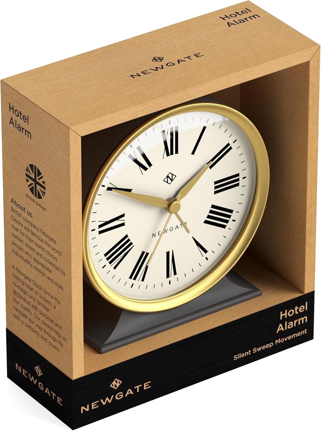Silent Analogue Alarm Clock No Tick Round Arabic Dial Bedside Decor