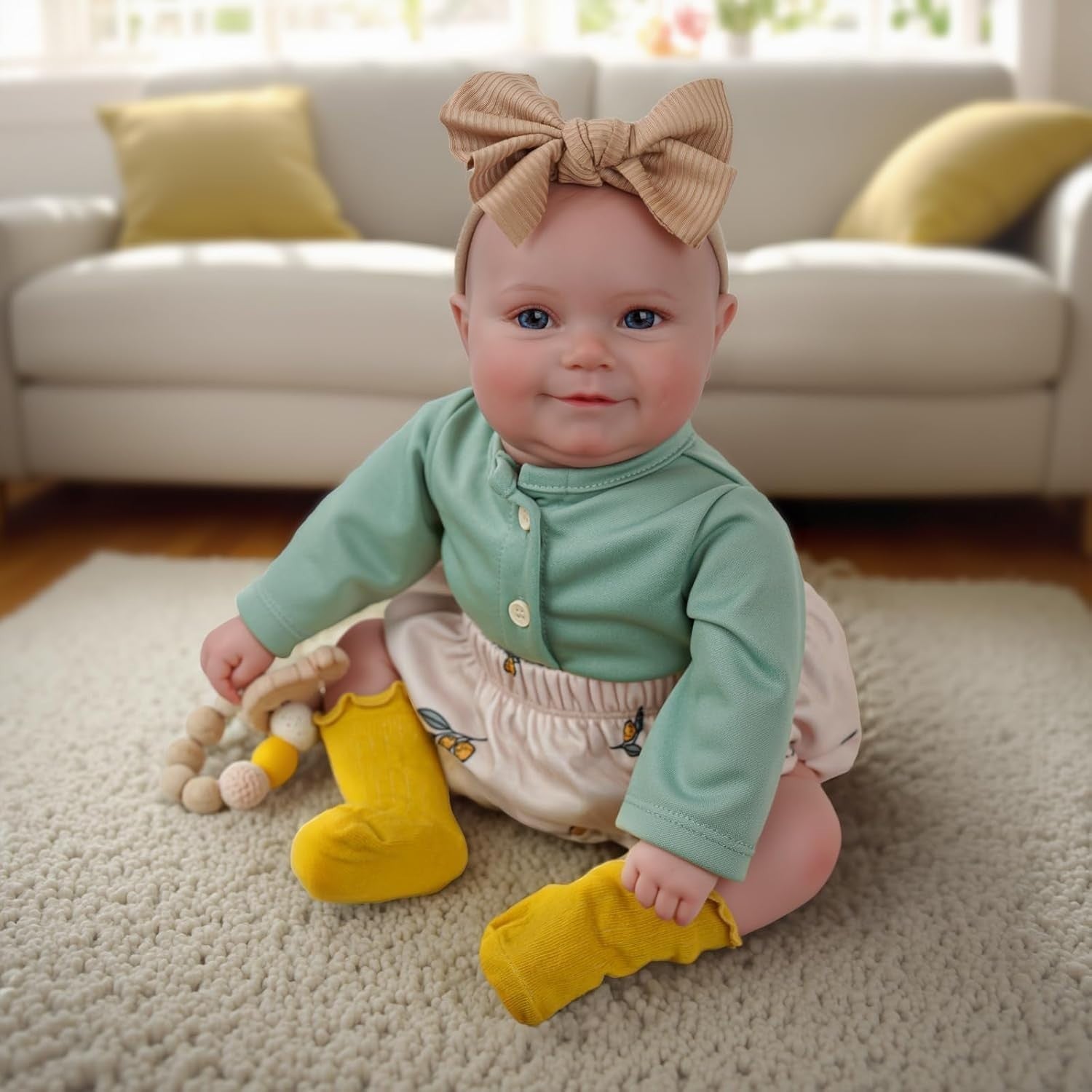 20” Reborn Baby Doll Soft Cloth Body Smiling Newborn Girl