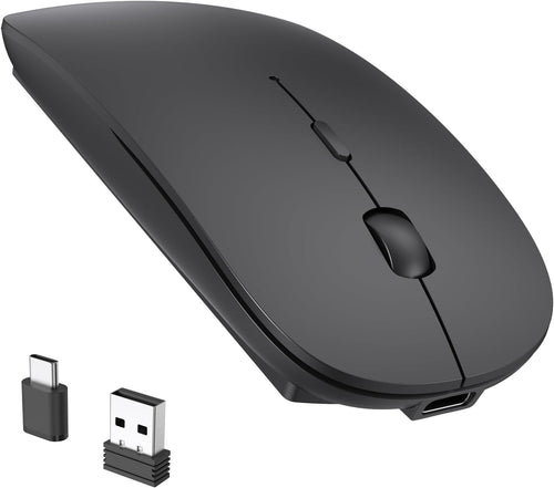 Rechargeable Wireless Mouse USB C USB A Silent Click Slim Laptop PC Mac