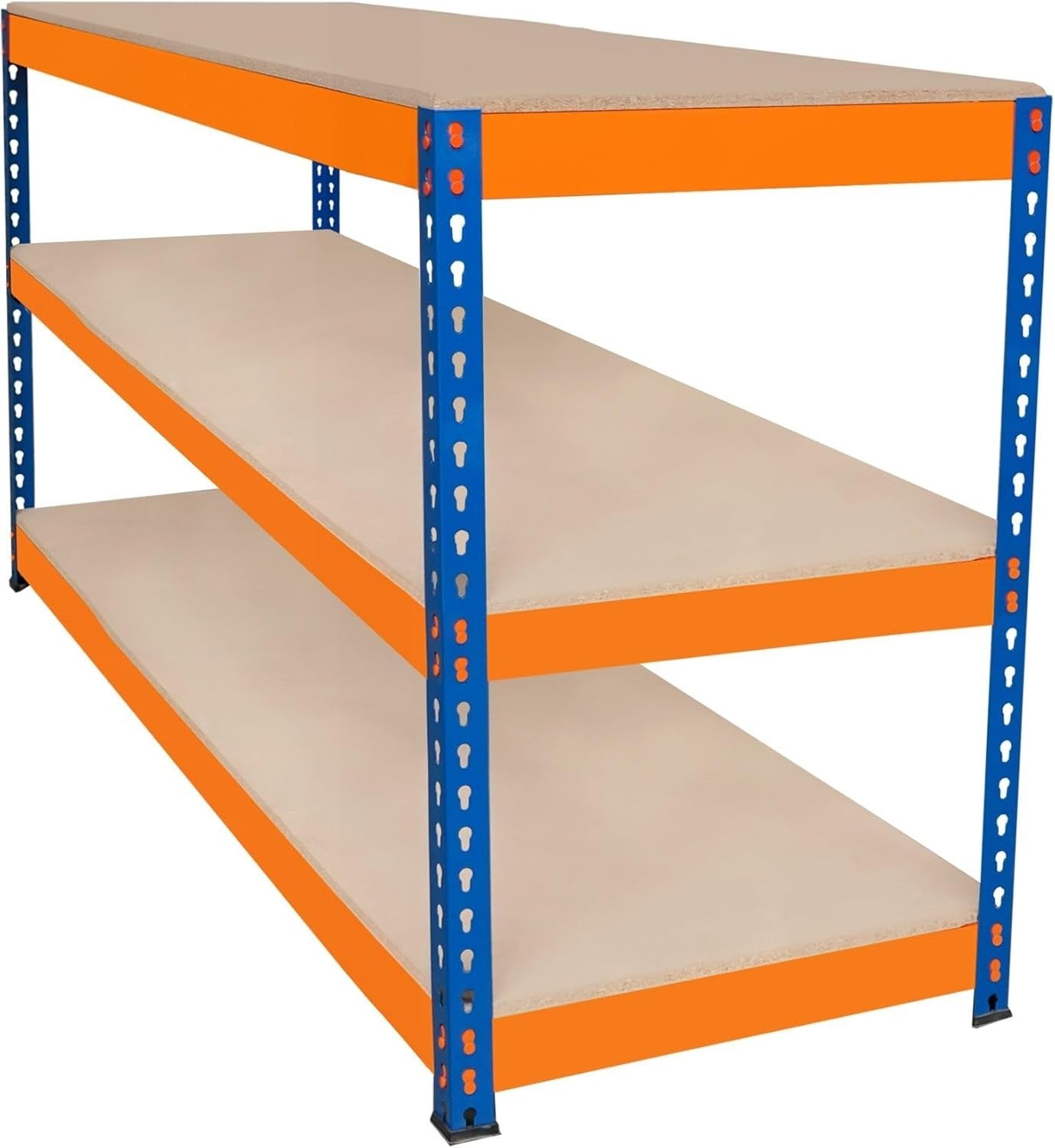 Heavy Duty 180cm Garage Workbench 3 Shelves Boltless Steel 300kg Capacity