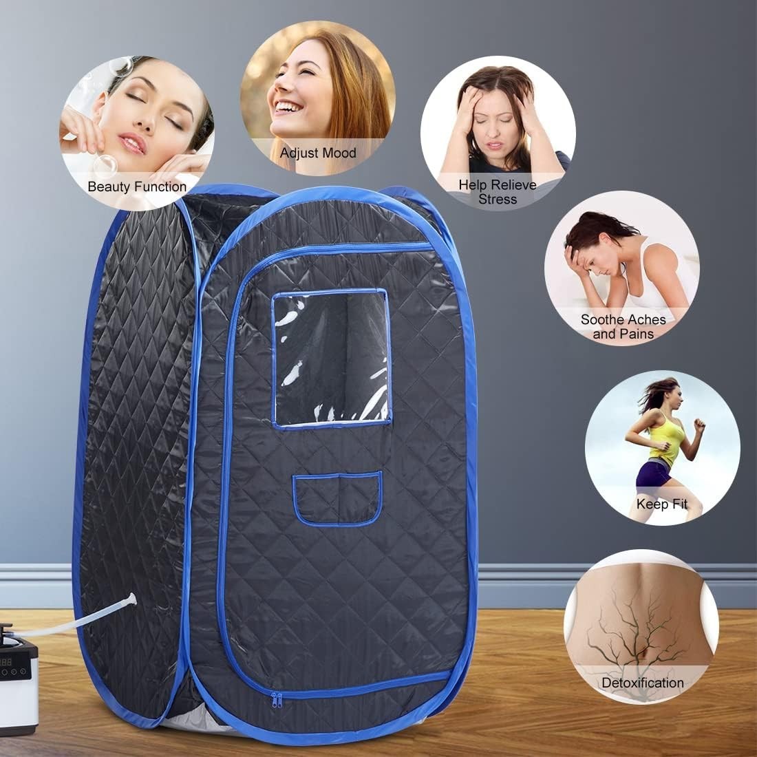 Portable Full Body Sauna Tent Foldable Home Spa Detox Cabin No Steamer Compact