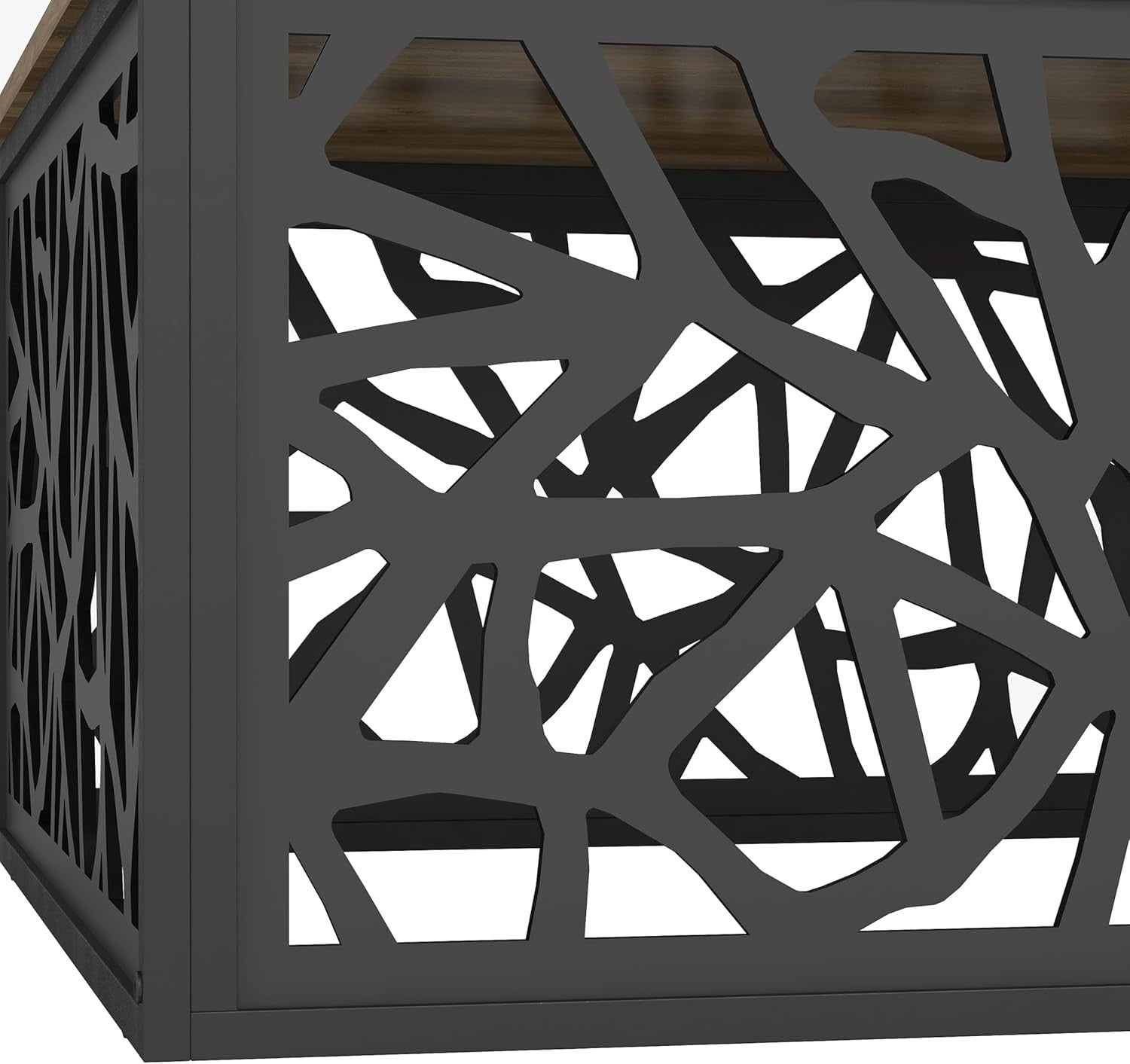 Modern Square Coffee Table with Metal Frame & Storage Shelf 80x80x40cm