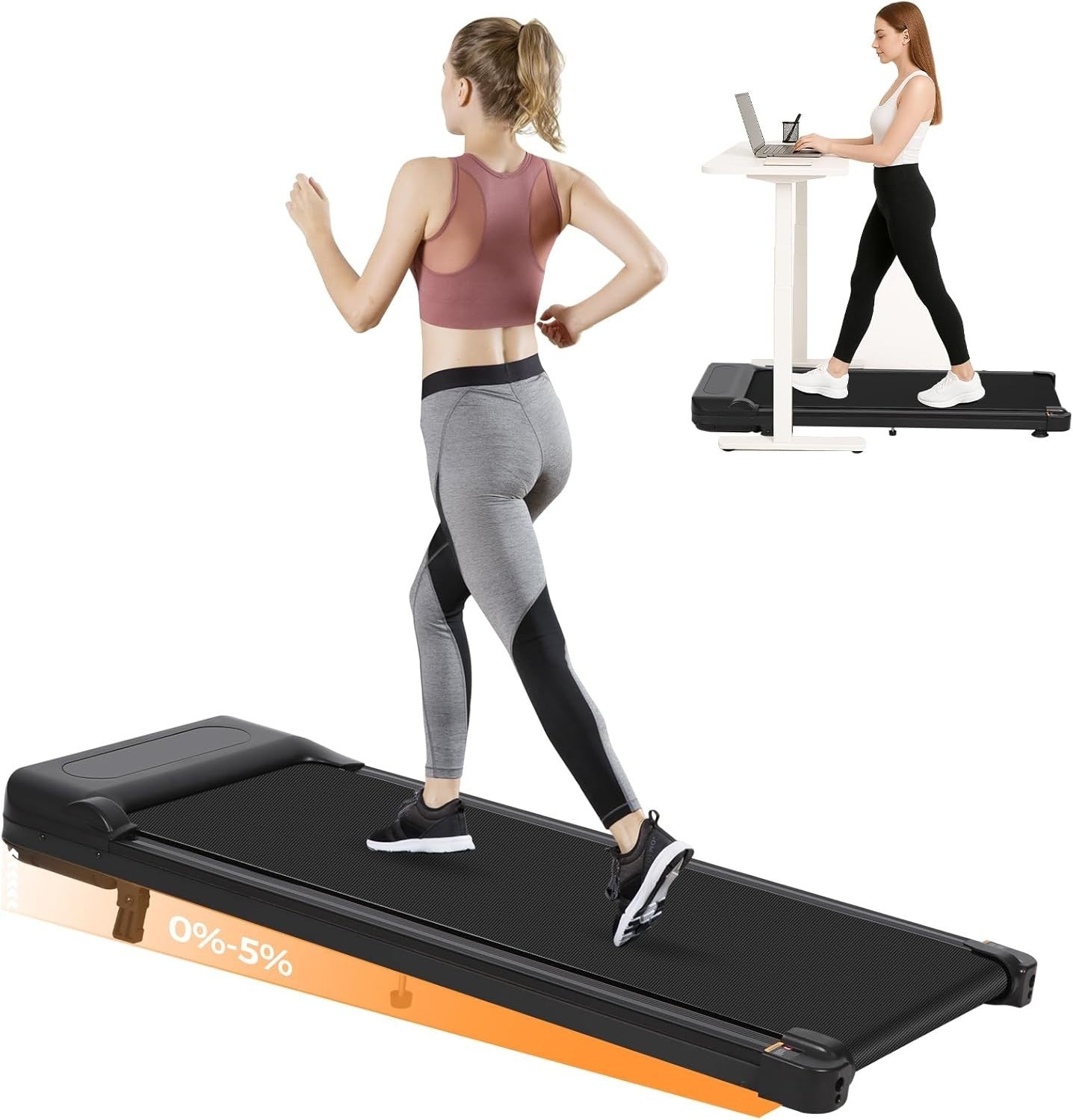 Chiidou Under Desk Walking Pad Treadmill 0.6-4 mph Incline LED