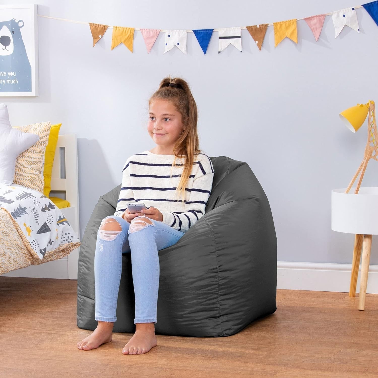 Kids Waterproof Bean Bag Chair Indoor Outdoor Playroom Garden Seat
