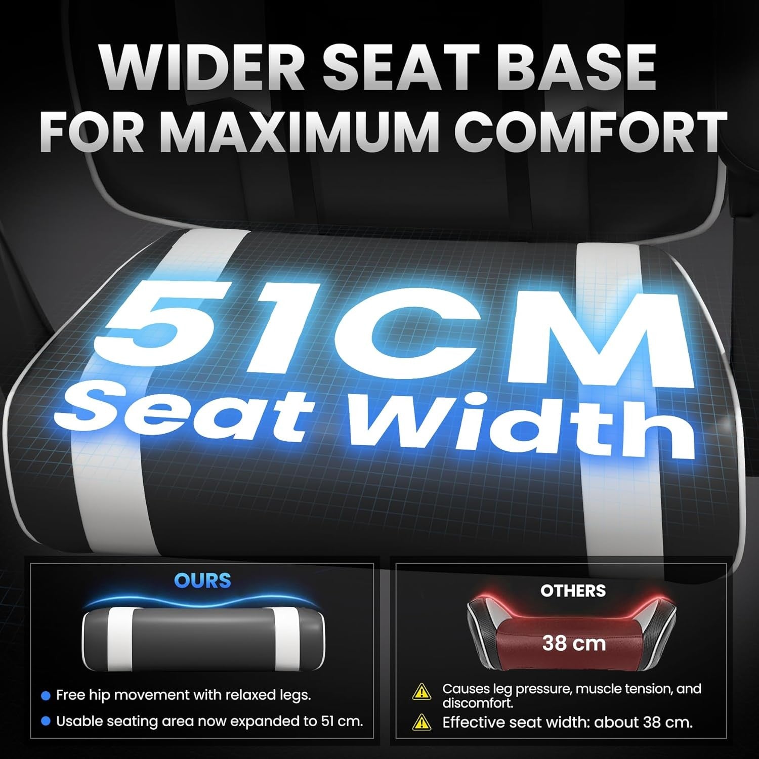 Ergonomic Gaming Chair Black Reclining Office Chair with Footrest & Lumbar Suppo