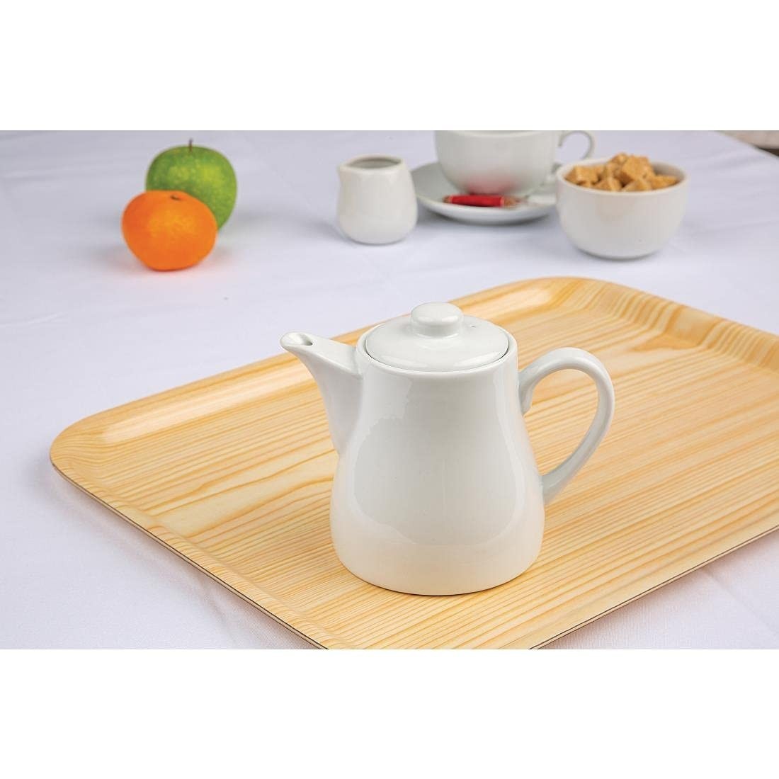 Porcelain Teapots Set of 4 483ml White Stackable Hotel Catering Tea Pot