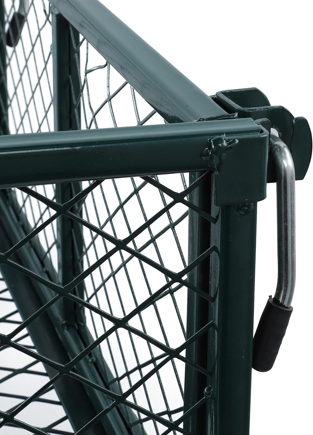Heavy Duty Steel Garden Cart Trolley 350kg Mesh Wagon w/ Folding Sides & Tyres