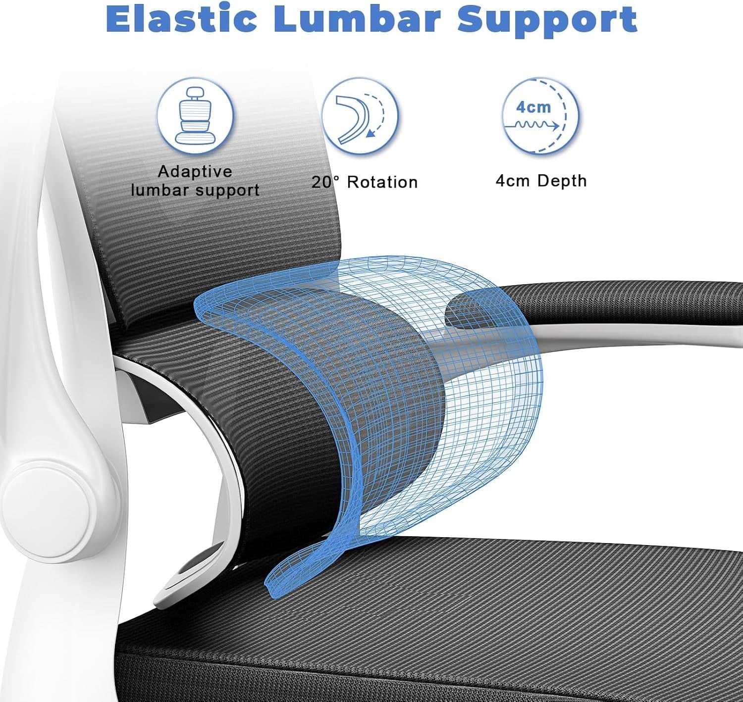 Ergonomic Mesh Office Chair Tall Back Adjustable Headrest Armrests Swivel Home D