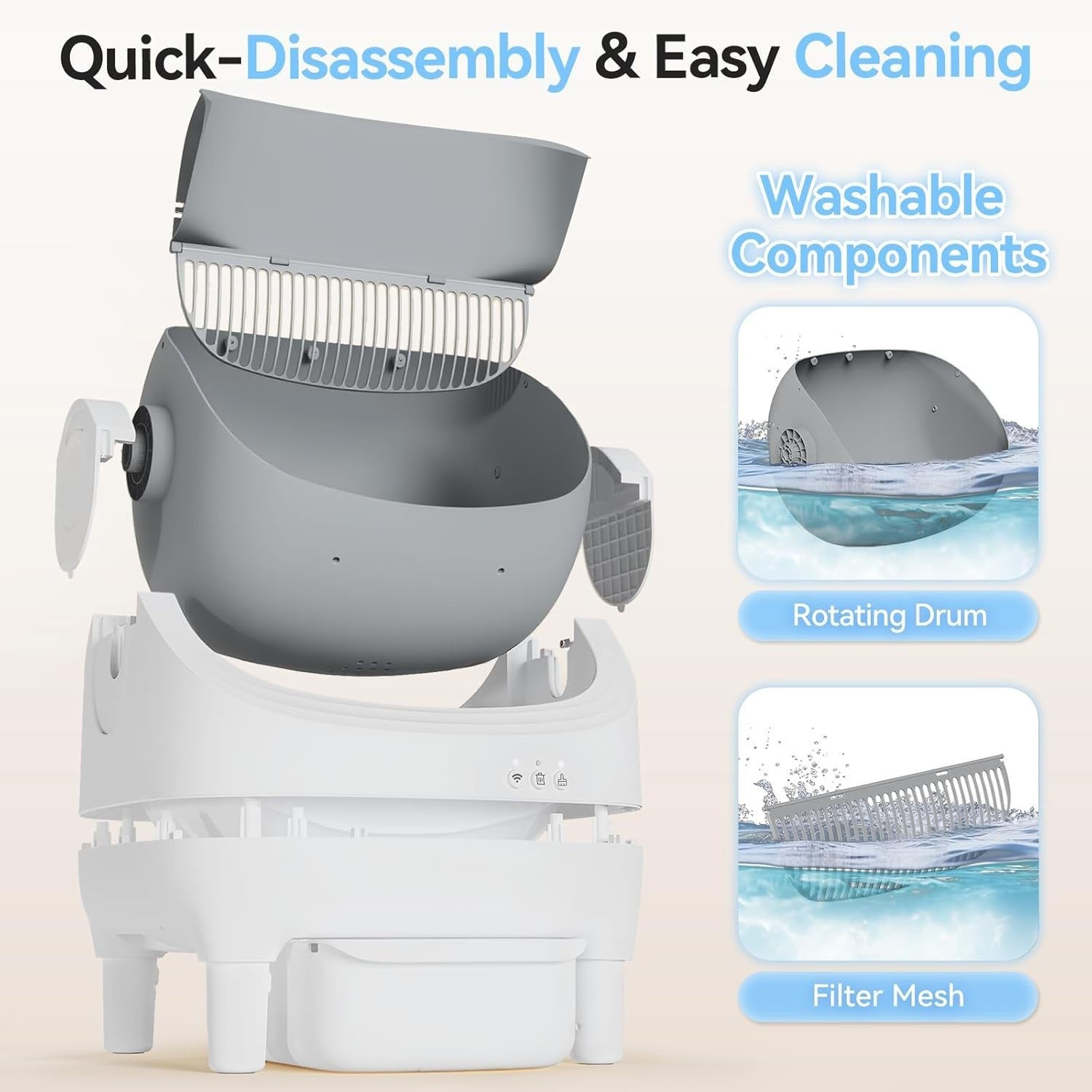 90L Smart Cat Litter Robot App Control Auto Cleaning Multi Cat Tray