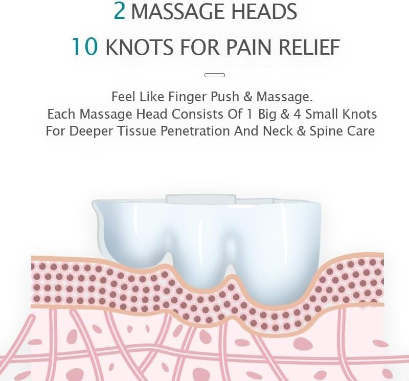 Heated Neck Massager Deep Tissue Cordless Shiatsu Pain Relief Pillow