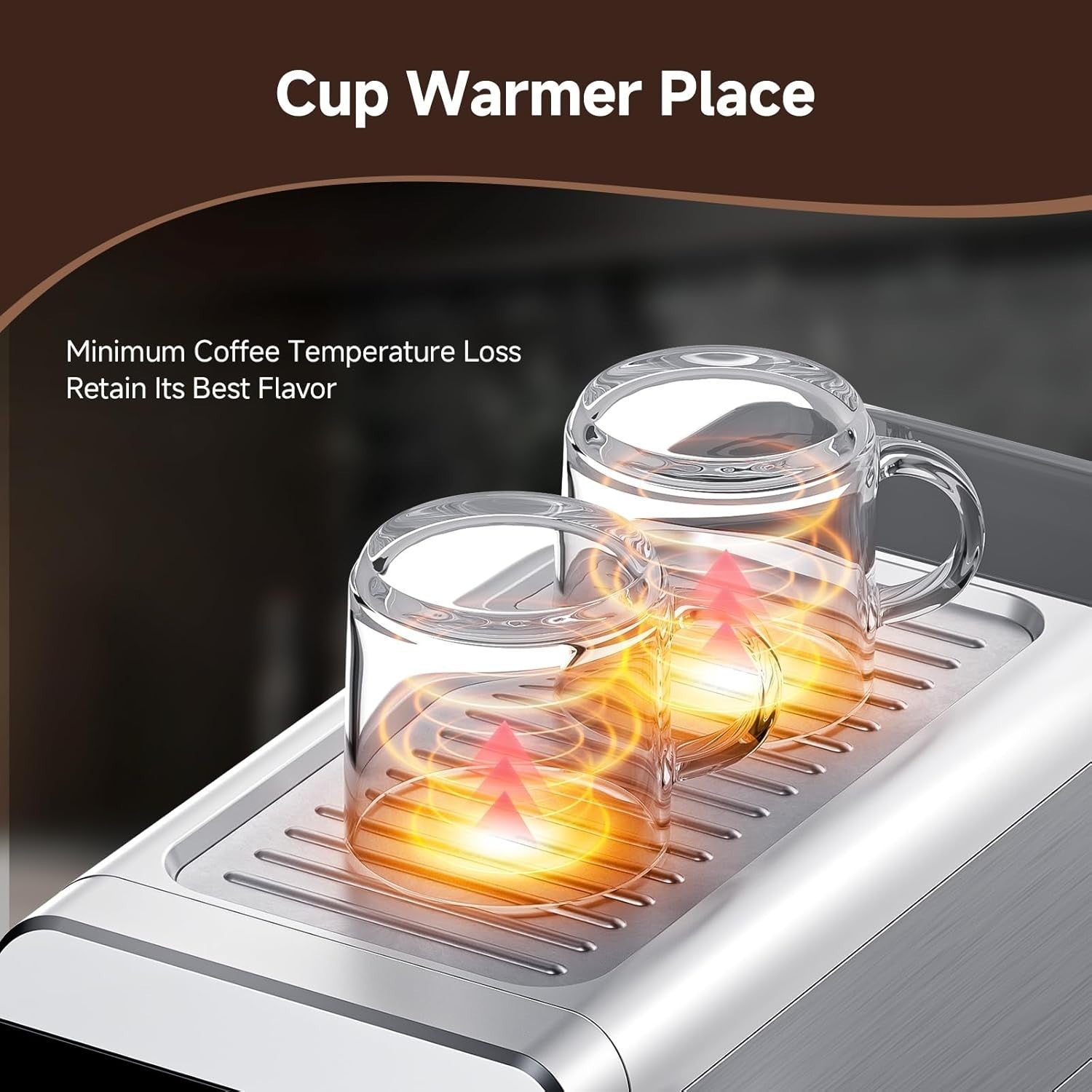 20 Bar Espresso Machine 1350W | LED Touch Control | Milk Frother | Compact Steel