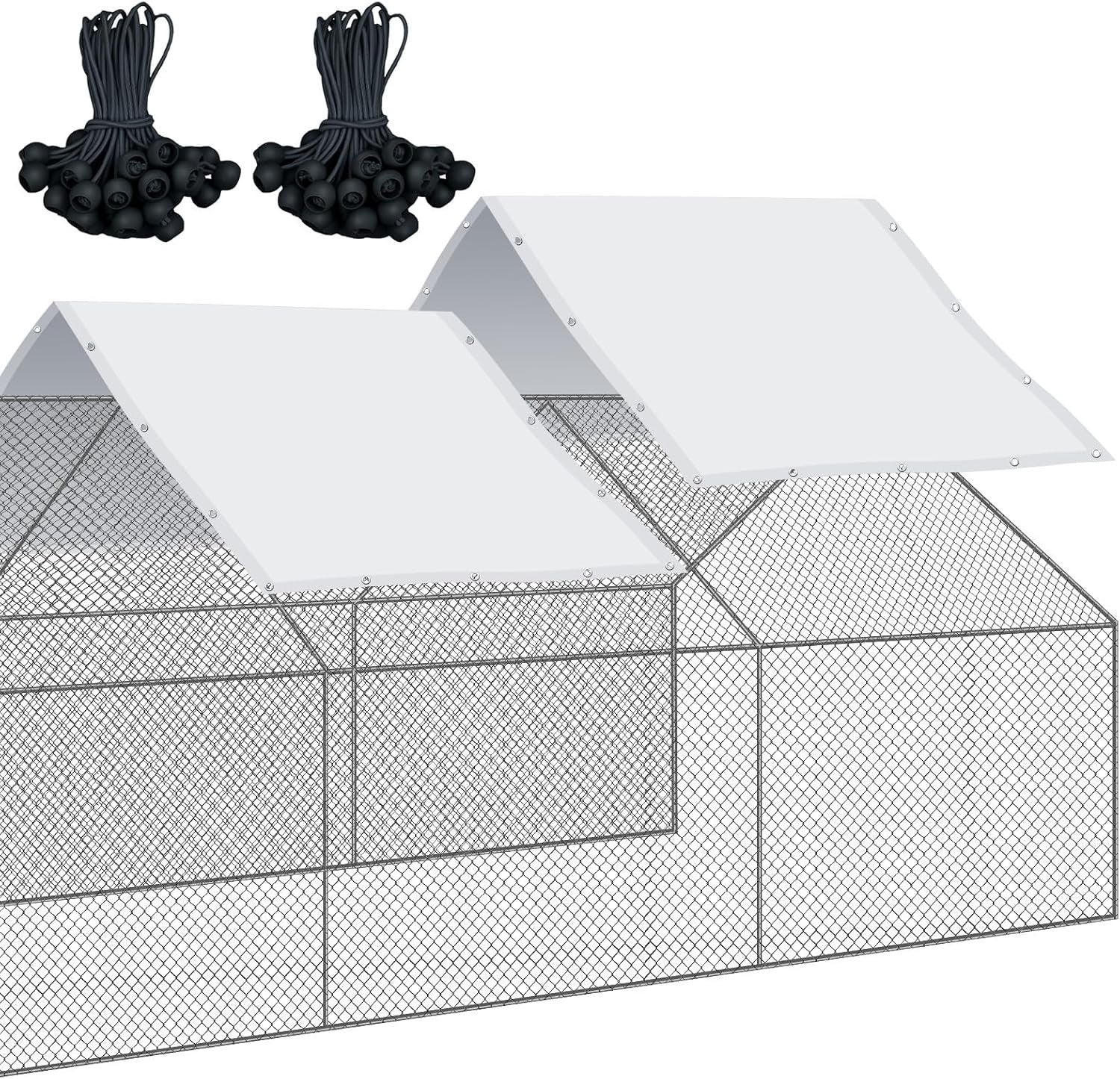 14.5x6.6FT Chicken Coop Cover 2 Pack Waterproof PE