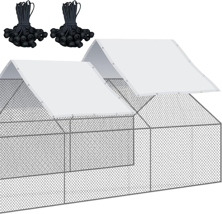 14.5x6.6FT Chicken Coop Cover 2 Pack Waterproof PE
