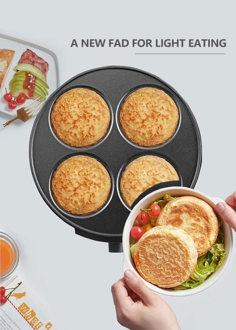 Electric 9-Mould Mini Pancake  Crepe Maker Non-Stick Grill 1.2Kw Adjustable Temp