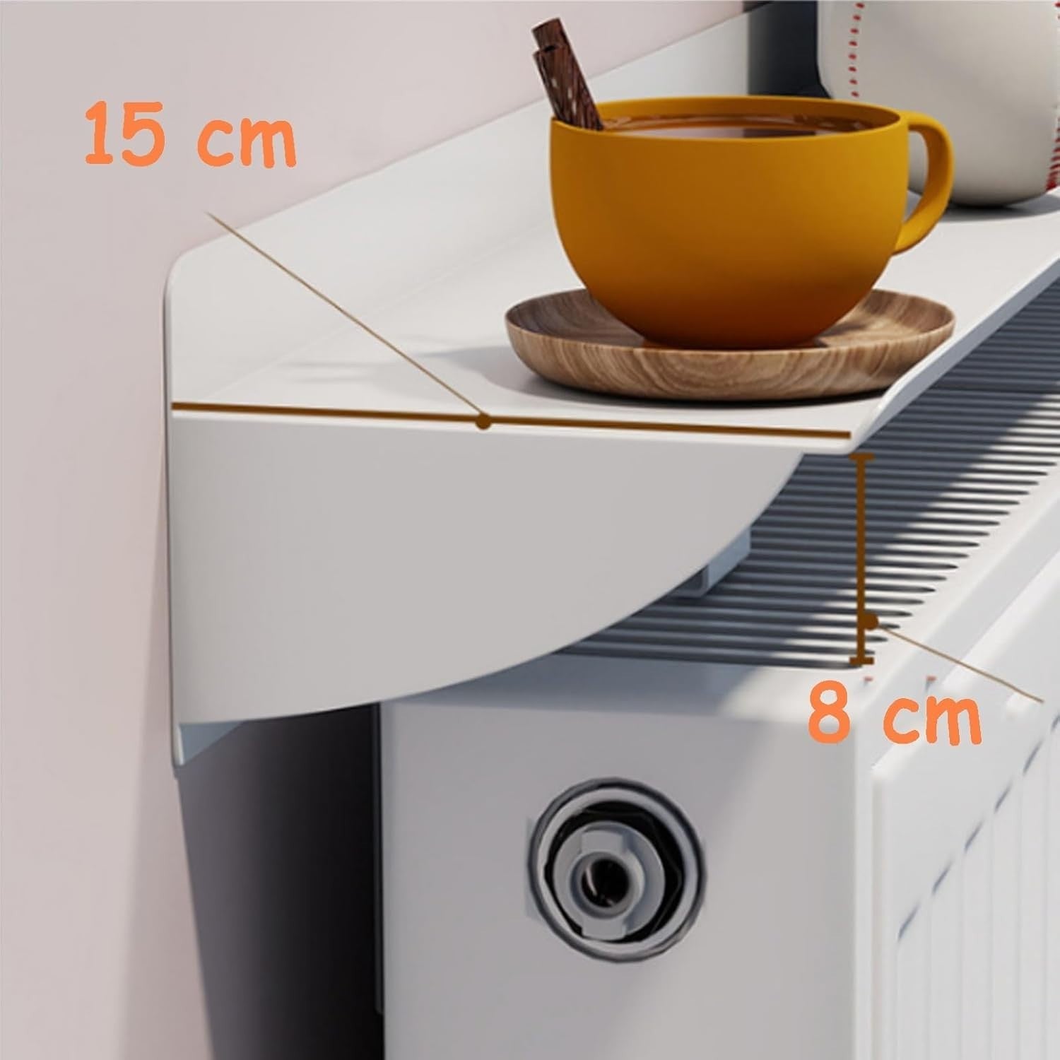 White Radiator Shelf Over Heater No-Drill Plant Display Rack 35cm-130cm