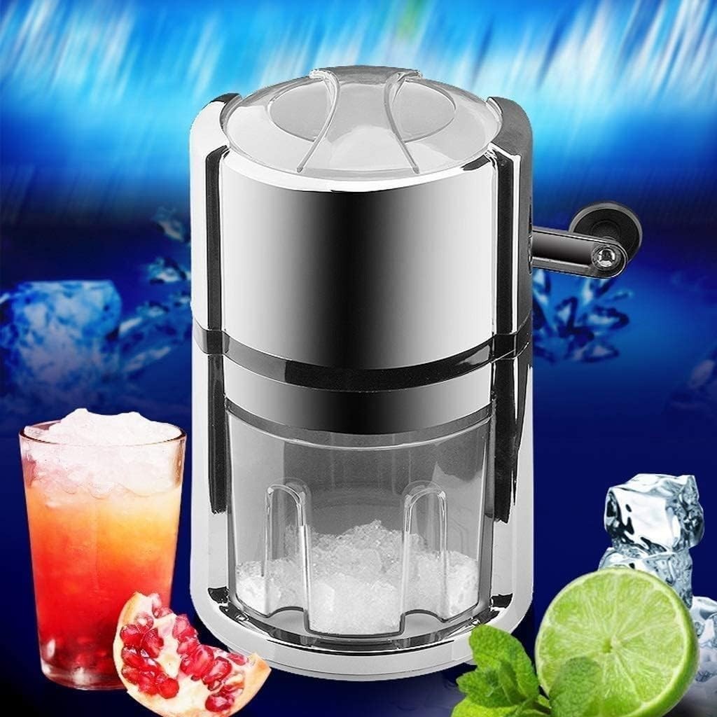 Manual Ice Crusher Stainless Steel Hand Crank Shaved Ice Maker Cocktails
