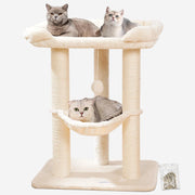 71cm Cat Tree Tower with Large Bed Hammock Sisal Scratching Posts Indoor