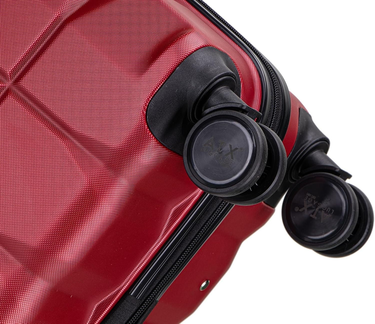 Medium ABS Hard Shell Check In Suitcase 4 Dual Spinner Wheels TSA 65L Red