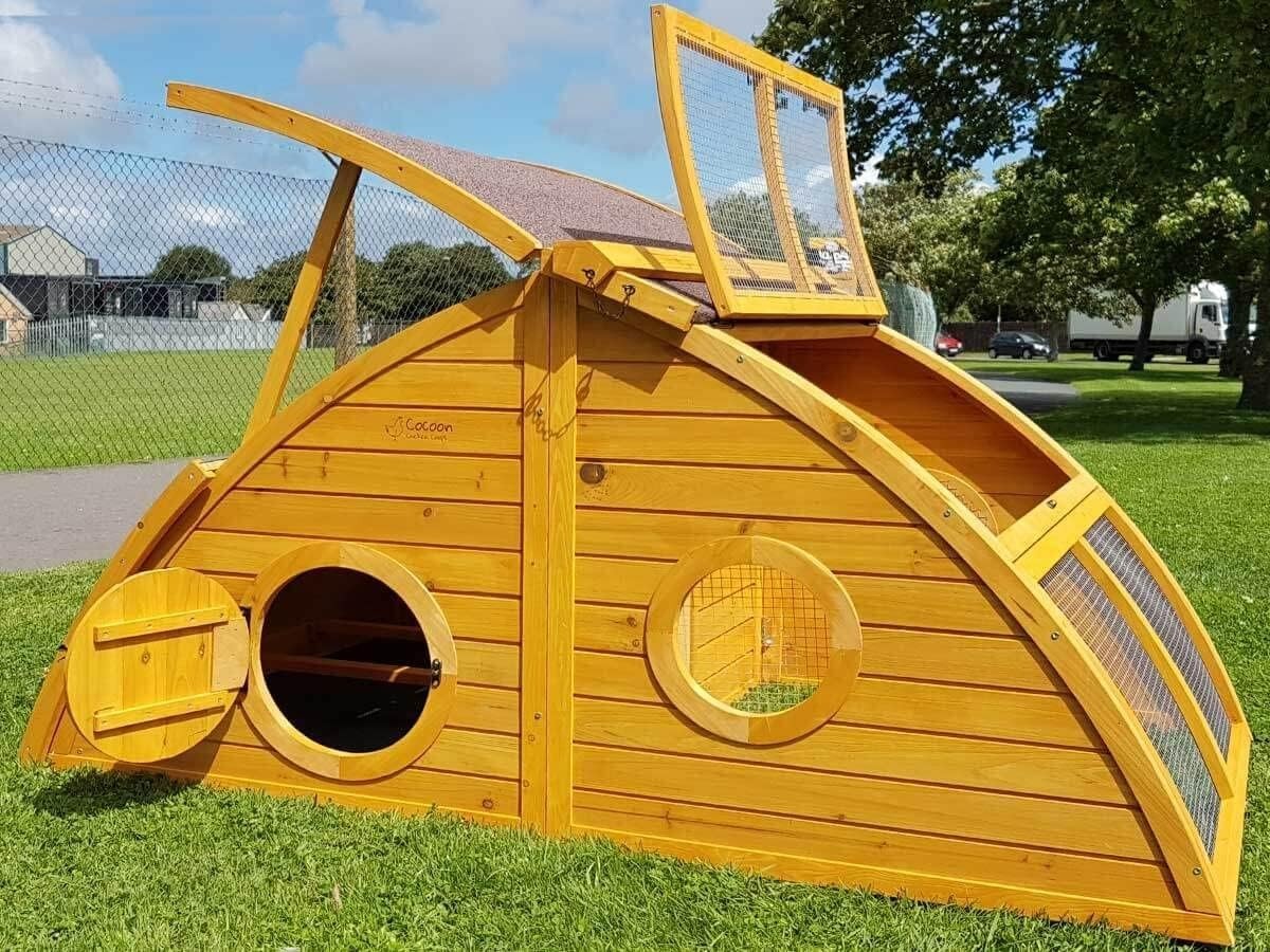 Half Moon Wooden Chicken Coop with Run Nest Box